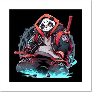 samurai panda Posters and Art